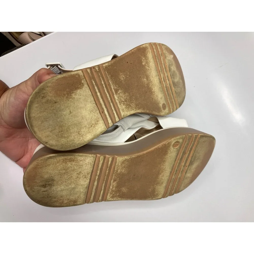 Repo Phil Gatier Platform Sandals Womens 40 White Leather Good Made in Italy